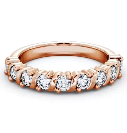 Half Eternity Round Diamond Contemporary Style Ring 9K Rose Gold HE58_RG_THUMB2 