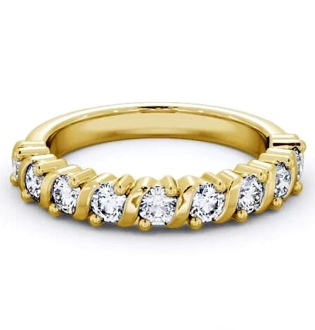 Half Eternity Round Diamond Contemporary Style Ring 18K Yellow Gold HE58_YG_THUMB1