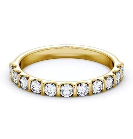 Half Eternity Round Diamond Tension Set Ring 18K Yellow Gold HE69_YG_THUMB1