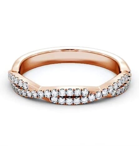 Half Eternity 0.20ct Round Diamond Crossover Ring 18K Rose Gold HE72_RG_THUMB1