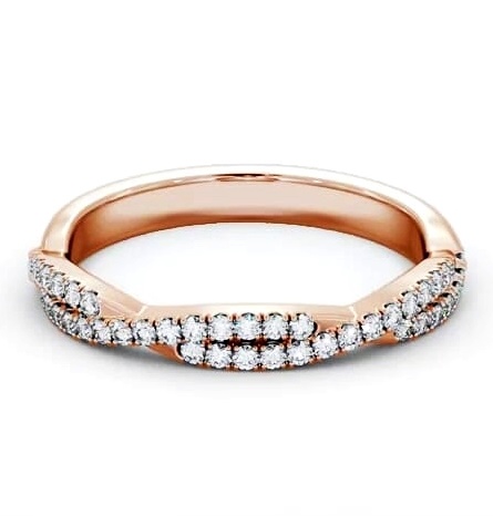 Half Eternity 0.20ct Round Diamond Crossover Ring 9K Rose Gold HE72_RG_THUMB2 