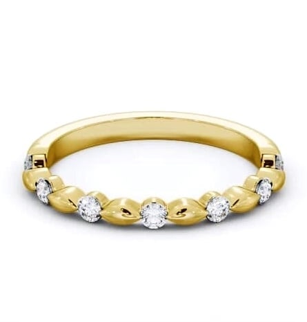 Ladies Round Diamond 0.20ct Dainty Design Wedding Ring 9K Yellow Gold HE74_YG_THUMB1