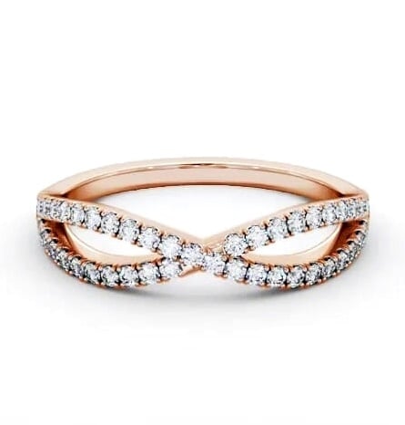 Half Eternity 0.30ct Round Diamond Bow Design Ring 18K Rose Gold HE75_RG_THUMB1