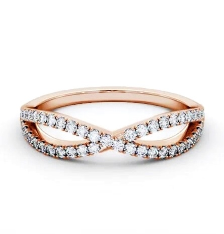 Half Eternity 0.30ct Round Diamond Bow Design Ring 9K Rose Gold HE75_RG_THUMB2 