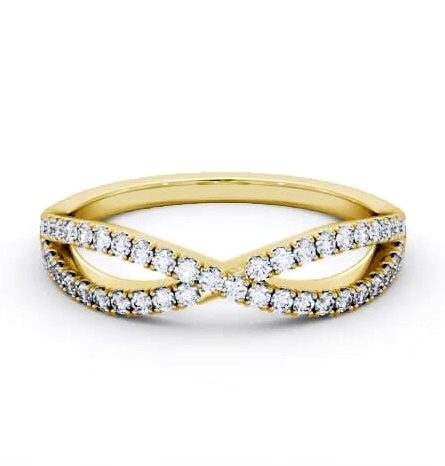 Half Eternity 0.30ct Round Diamond Bow Design Ring 9K Yellow Gold HE75_YG_THUMB2 