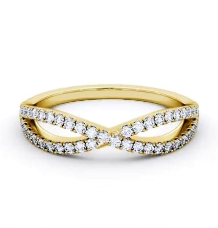 Half Eternity 0.30ct Round Diamond Bow Design Ring 18K Yellow Gold HE75_YG_THUMB1