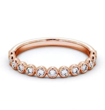 Half Eternity Round Diamond Bezel Style Ring 9K Rose Gold HE76_RG_THUMB2 