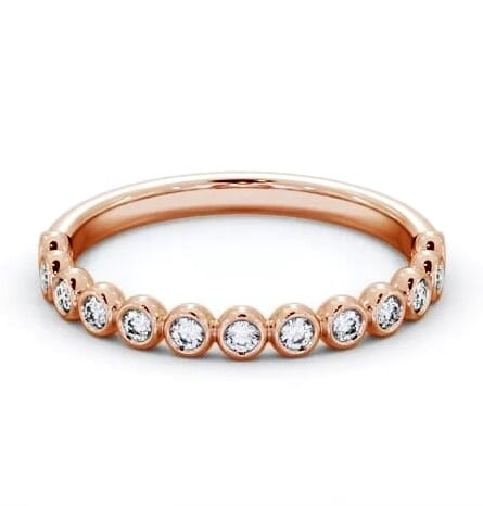 Half Eternity Round Diamond Bezel Style Ring 18K Rose Gold HE76_RG_THUMB1