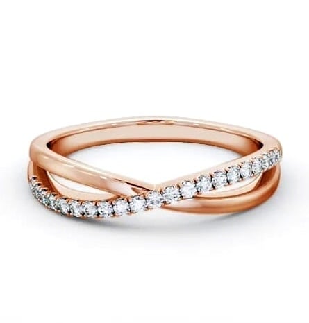 Half Eternity 0.15ct Round Diamond Bow Design Ring 18K Rose Gold HE78_RG_THUMB1