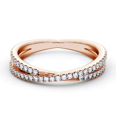 Half Eternity 0.25ct Round Diamond Crossover Ring 9K Rose Gold HE79_RG_THUMB2 