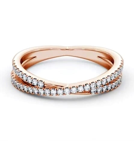 Half Eternity 0.25ct Round Diamond Crossover Ring 9K Rose Gold HE79_RG_THUMB1