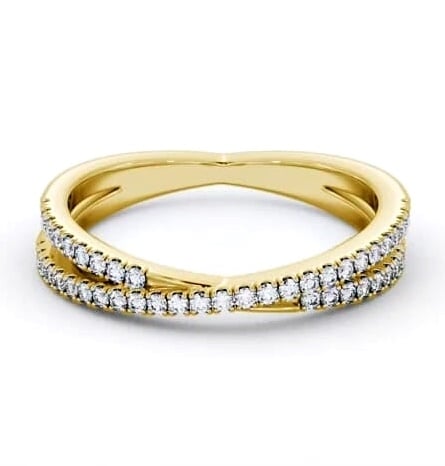 Half Eternity 0.25ct Round Diamond Crossover Ring 9K Yellow Gold HE79_YG_THUMB1