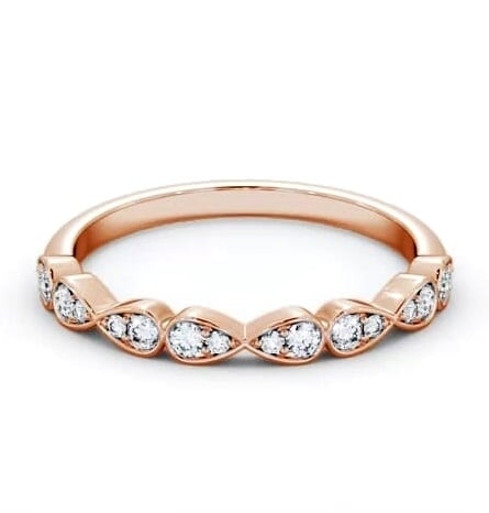 Half Eternity 0.15ct Round Diamond Pear Design Ring 18K Rose Gold HE80_RG_THUMB1