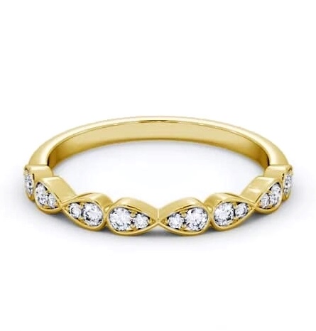 Half Eternity 0.15ct Round Diamond Pear Design Ring 9K Yellow Gold HE80_YG_THUMB2 