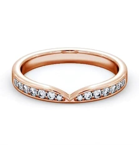 Half Eternity Round Diamond Pinched Design Ring 9K Rose Gold HE86_RG_THUMB1