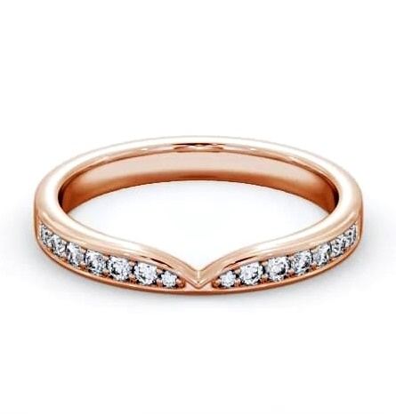 Half Eternity Round Diamond Pinched Design Ring 9K Rose Gold HE86_RG_THUMB2 