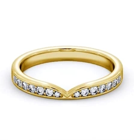 Half Eternity Round Diamond Pinched Design Ring 18K Yellow Gold HE86_YG_THUMB1