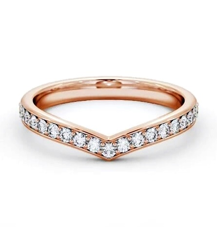 Half Eternity Round Diamond Wishbone Design Ring 9K Rose Gold HE88_RG_THUMB2 