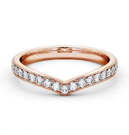 Half Eternity Round Diamond Wishbone Design Ring 18K Rose Gold HE88_RG_THUMB1