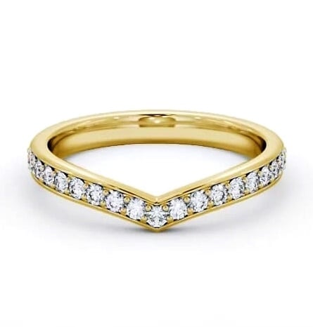 Half Eternity Round Diamond Wishbone Design Ring 18K Yellow Gold HE88_YG_THUMB1