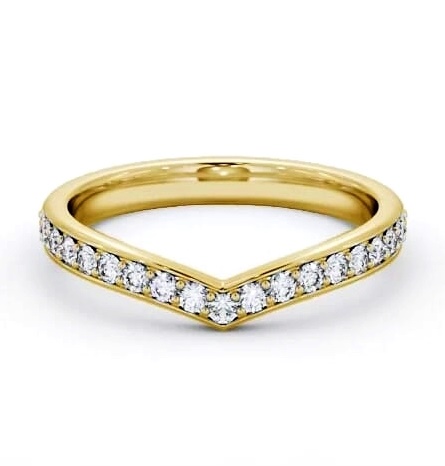 Half Eternity Round Diamond Wishbone Design Ring 9K Yellow Gold HE88_YG_THUMB2 