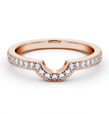 Half Eternity Round Diamond Half Moon Design Ring 18K Rose Gold HE90_RG_THUMB1