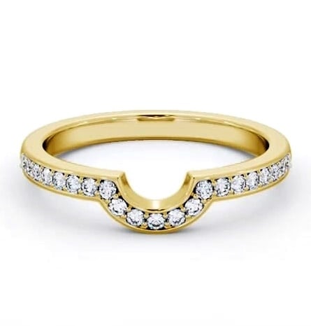 Half Eternity Round Diamond Half Moon Design Ring 9K Yellow Gold HE90_YG_THUMB1