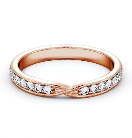 Half Eternity Round Pinched Cross Over Design Ring 18K Rose Gold HE93_RG_THUMB1