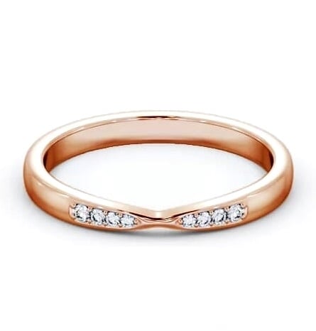 Ladies Round Diamond Channel Set Pinched Design Ring 9K Rose Gold HE94_RG_THUMB1