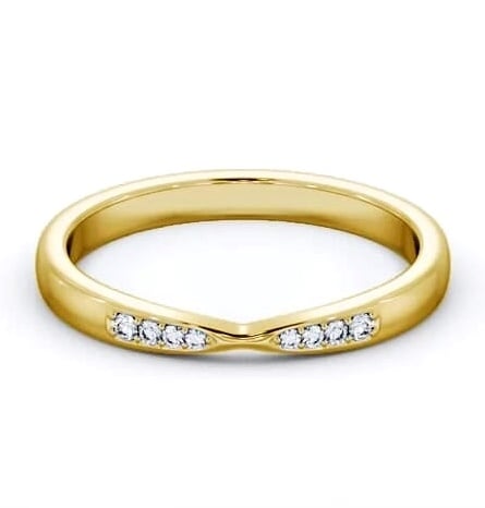 Ladies Round Diamond Channel Set Pinched Design Ring 18K Yellow Gold HE94_YG_THUMB1