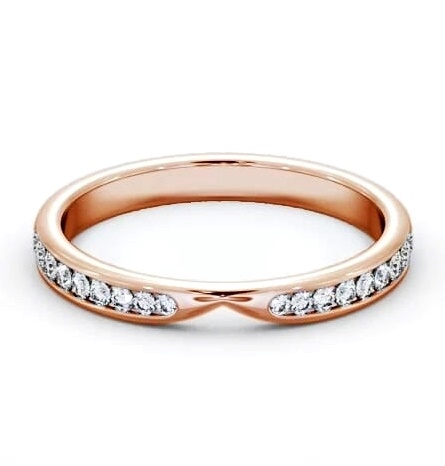 Half Eternity Round Channel Set Pinched Design Ring 18K Rose Gold HE95_RG_THUMB2 