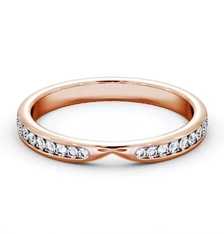 Half Eternity Round Channel Set Pinched Design Ring 18K Rose Gold HE95_RG_THUMB1