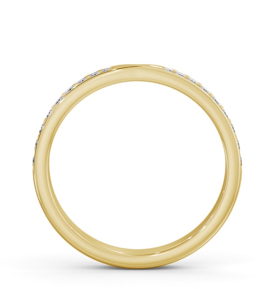 Half Eternity Round Channel Set Pinched Design Ring 18K Yellow Gold HE95_YG_THUMB1 