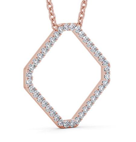 Cluster Style Diamond Box Design Pendant 9K Rose Gold PNT131_RG_THUMB1 