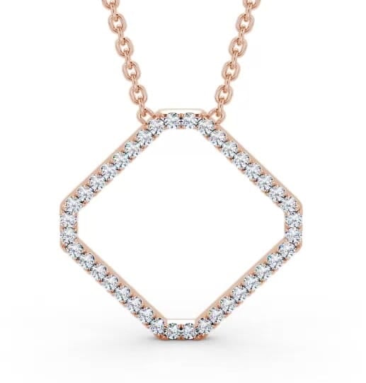 Cluster Style Diamond Box Design Pendant 18K Rose Gold PNT131_RG_THUMB1