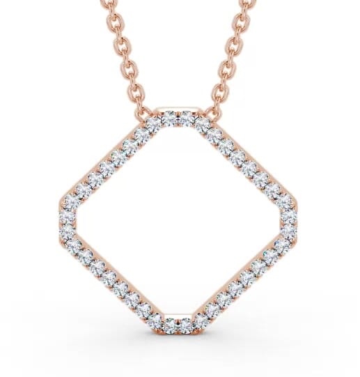 Cluster Style Diamond Box Design Pendant 9K Rose Gold PNT131_RG_THUMB2 