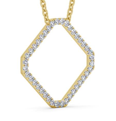 Cluster Style Diamond Box Design Pendant 18K Yellow Gold PNT131_YG_THUMB1 