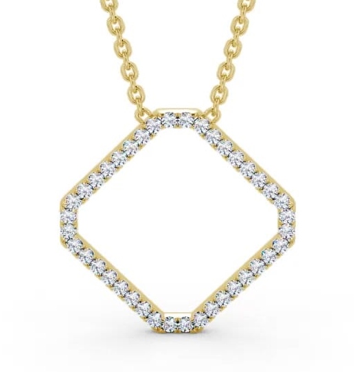 Cluster Style Diamond Box Design Pendant 18K Yellow Gold PNT131_YG_THUMB1