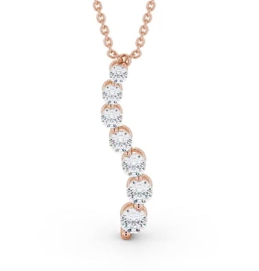 Journey Round Diamond Snake Design Pendant 9K Rose Gold PNT146_RG_THUMB1