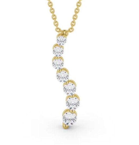 Journey Round Diamond Snake Design Pendant 18K Yellow Gold PNT146_YG_THUMB1