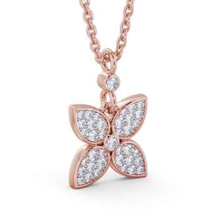 Floral Design Diamond Cluster Pendant 9K Rose Gold PNT151_RG_THUMB1 