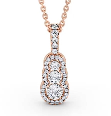 Cluster Style 0.70ct Diamond Pendant 18K Rose Gold PNT152_RG_THUMB1