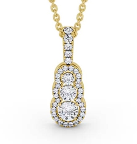 Cluster Style 0.70ct Diamond Pendant 9K Yellow Gold PNT152_YG_THUMB1