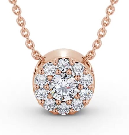 Cluster Round Diamond Three Stone Pendant 18K Rose Gold PNT157_RG_THUMB2 