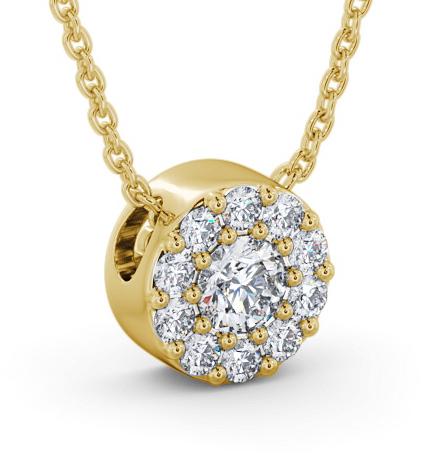 Cluster Round Diamond Three Stone Pendant 18K Yellow Gold PNT157_YG_THUMB1 