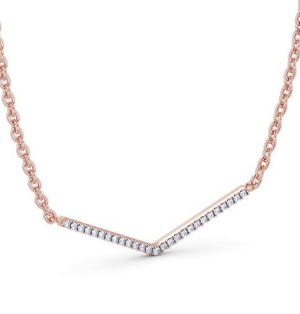 Bar Style Diamond V Shape Pendant 18K Rose Gold PNT171_RG_THUMB1 