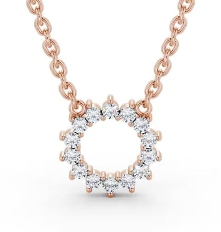 Circle Style Diamond Pendant 18K Rose Gold PNT173_RG_THUMB2 