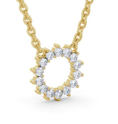 Circle Style Diamond Pendant 9K Yellow Gold PNT173_YG_THUMB1 