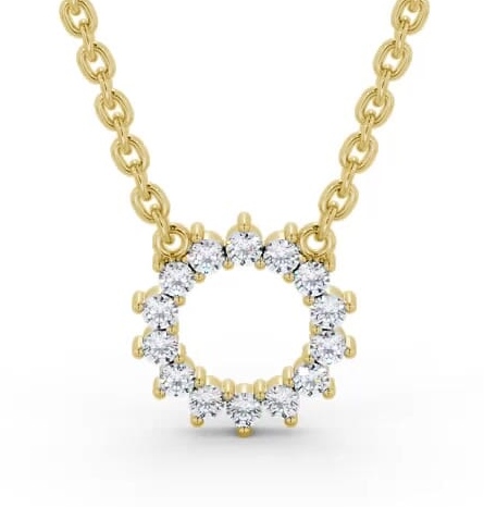 Circle Style Diamond Pendant 18K Yellow Gold PNT173_YG_THUMB2 