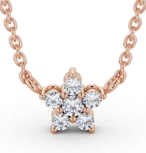 Star Style Five Diamond Pendant 18K Rose Gold PNT183_RG_THUMB2 